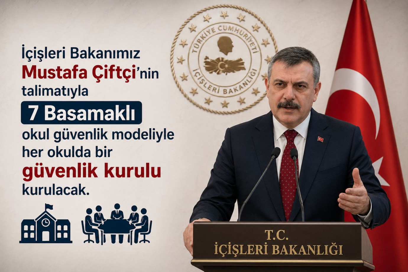 İçişleri Bakanı Mustafa Çiftçi, 7 Basamaklı Okul Güvenlik Modeliyle Her Okulda Güvenlik Kurulu Oluşturulacak